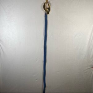 Alexis Kirk NY Paris London Blue Pebble Leather Belt W/Gold Abstract Buckle
